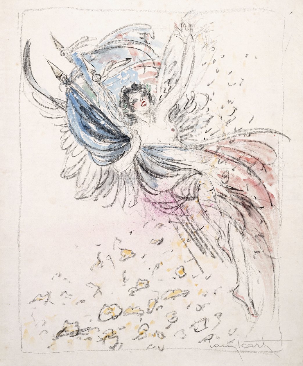 Bayraklı Kız by Louis Icart