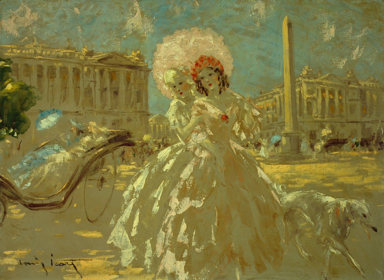 Place de la Concorde (tuval üzerine yağlı boya) by Louis Icart