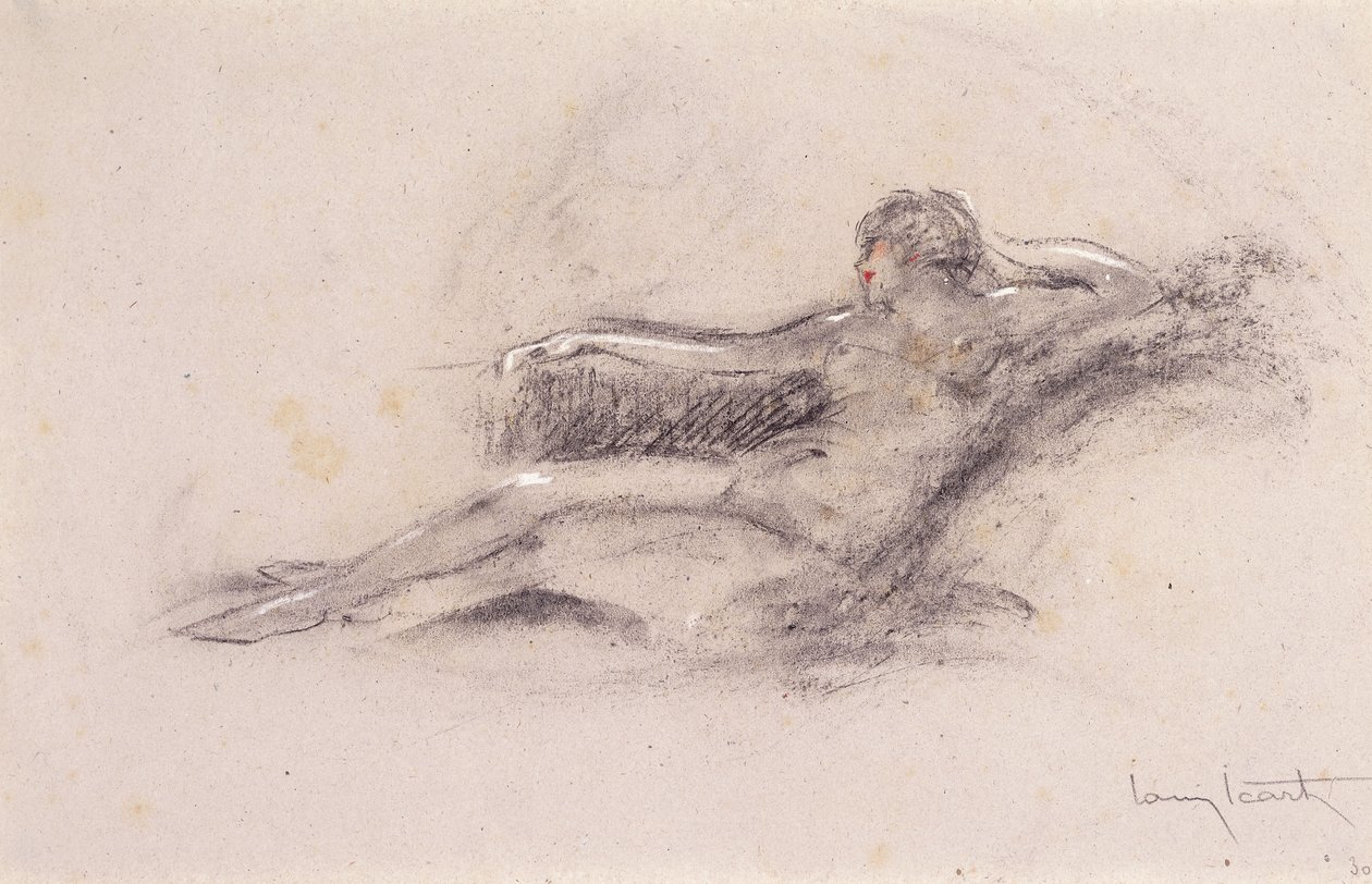 uzanmış çıplak by Louis Icart