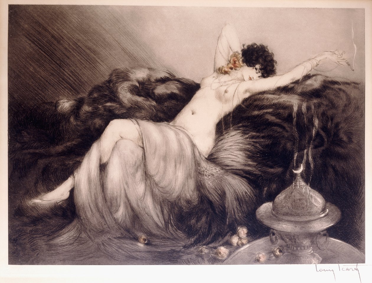 Sigara içmek; duman by Louis Icart