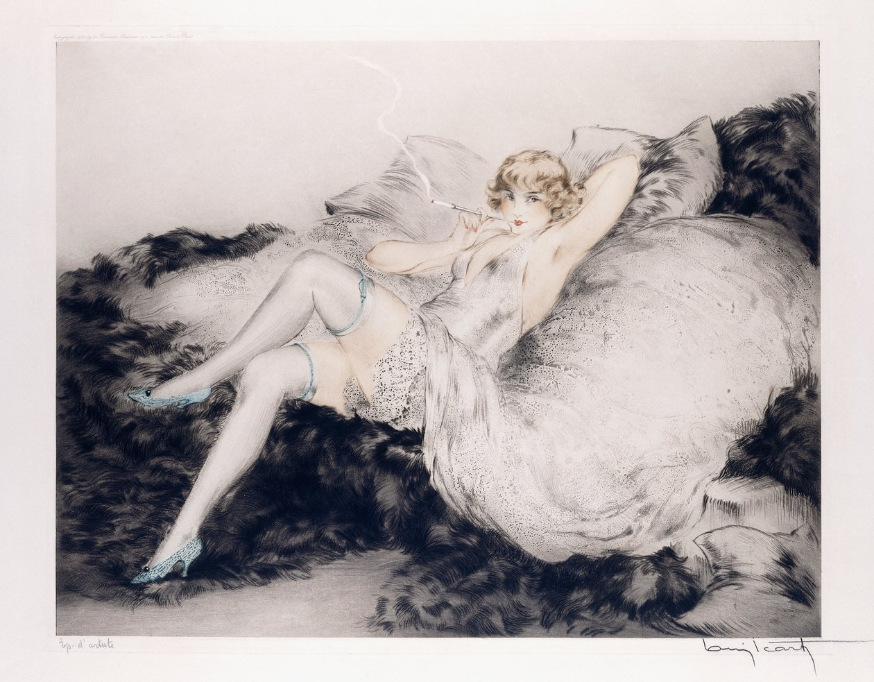 Beyaz iç çamaşırı by Louis Icart