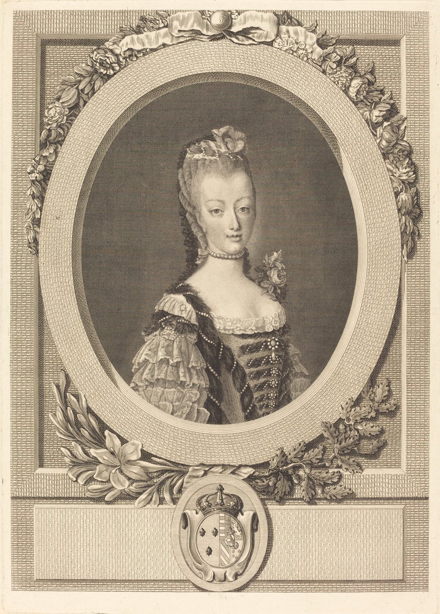 Fransa Marie-Antoinette by Louis Jacques Cathelin after Jean Martial Fredou