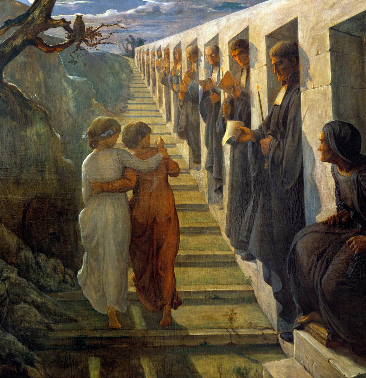 Ruhun şiiri; Kötü yol. Anne Francois Louis Janmot tarafından yapılan boyama by Louis Janmot