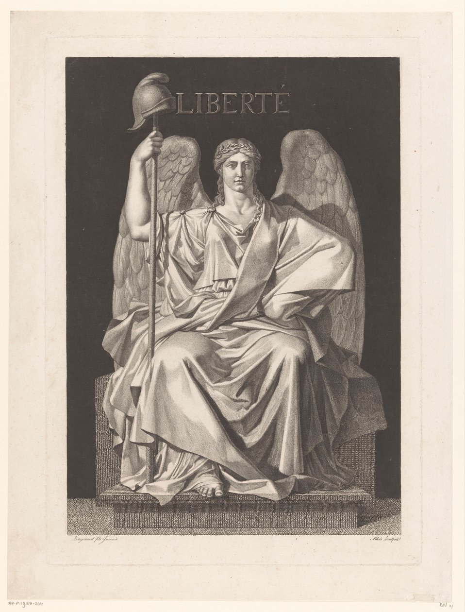 Özgürlüğün alegorik temsili Liberté (nesne üzerindeki başlık) by Louis Jean Allais