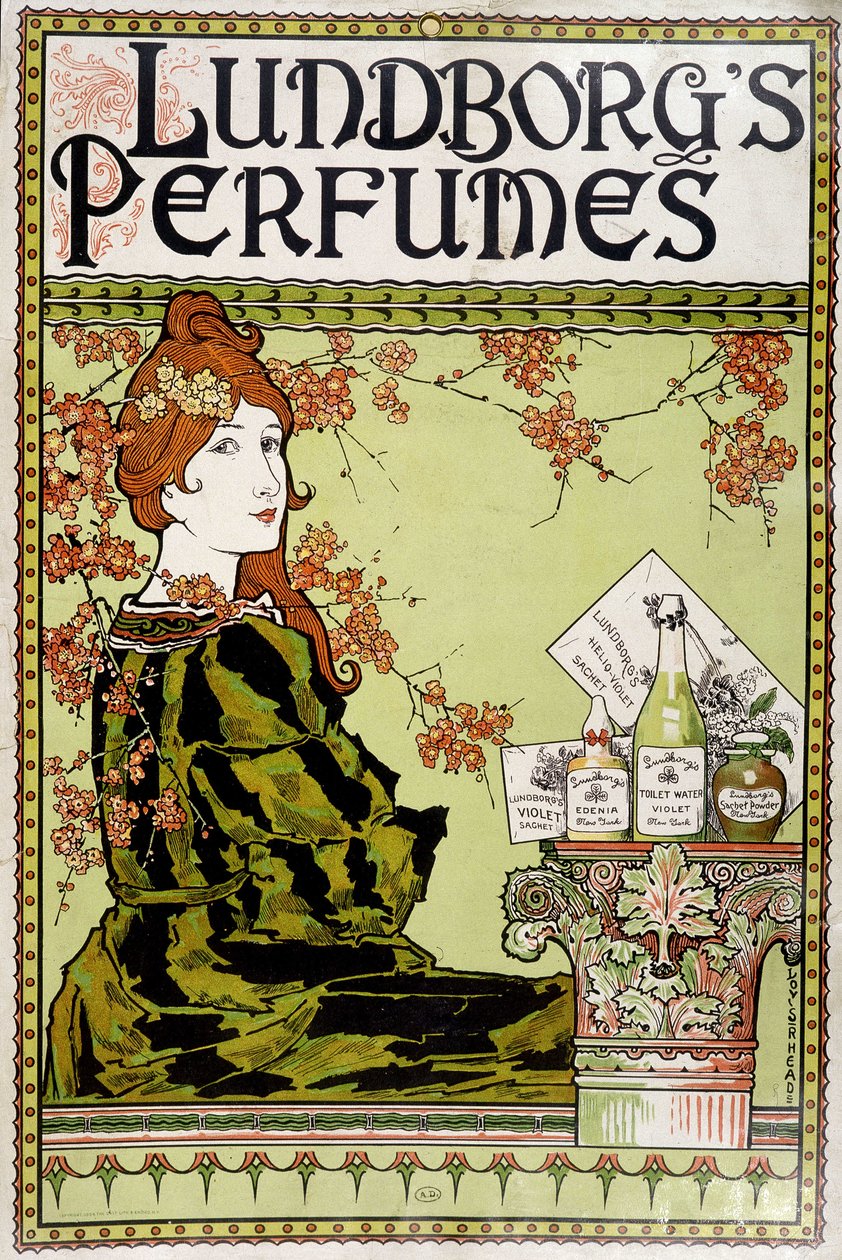 “” Lundborg”” parfümünün reklamı - Rhead, v.1895 by Louis John Rhead
