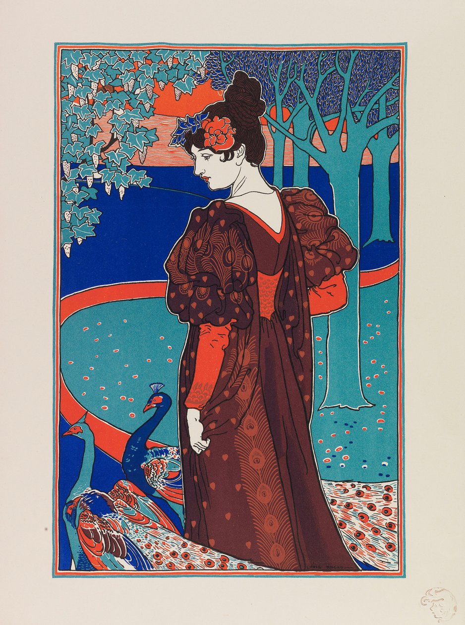 Tavus Kuşlu Kadın, 1897 civarı. by Louis John Rhead
