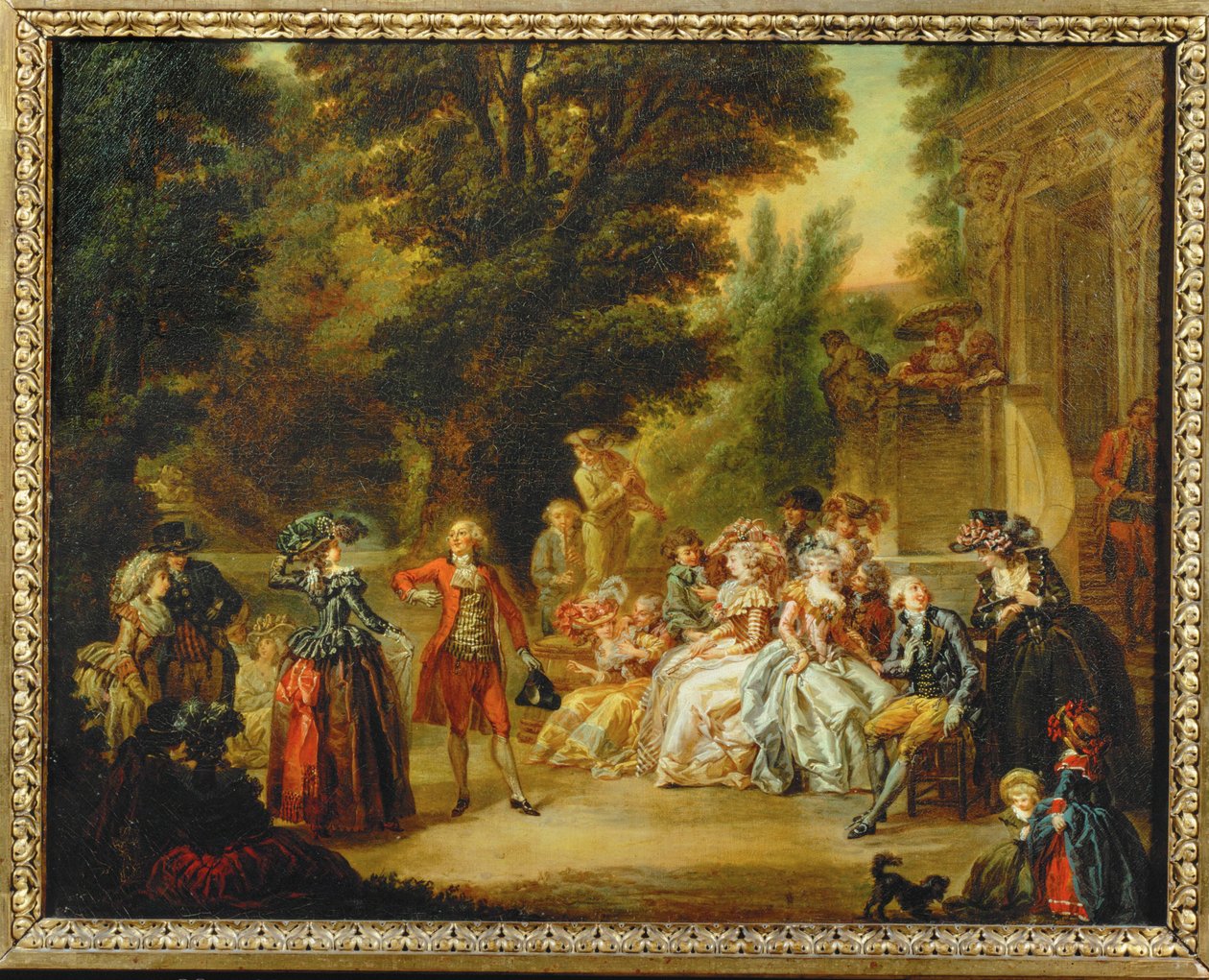 Meşe ağacının altında minüet by Louis Joseph (1731-98) Watteau