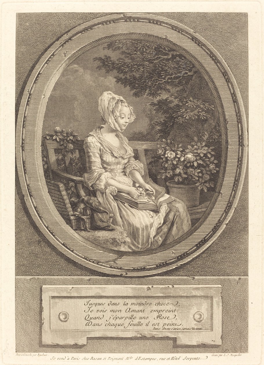 En küçük şeye kadar by Louis Joseph Masquelier after Pierre Antoine Baudouin
