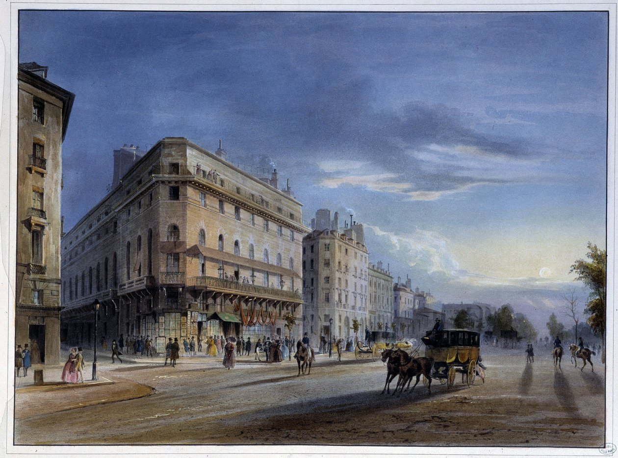 Boulevard des Italiens - Arnout tarafından “” Paris en 1837 ””de by Louis Jules Arnout