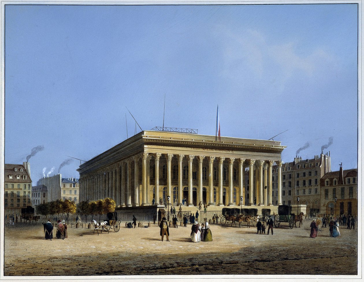 Borsa ve Ticaret Mahkemesi - Arnout tarafından “Paris en 1837”de by Louis Jules Arnout