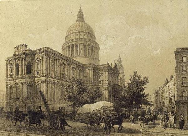 St. Paul Katedrali, c.1855 (lito) by Louis Jules Arnout