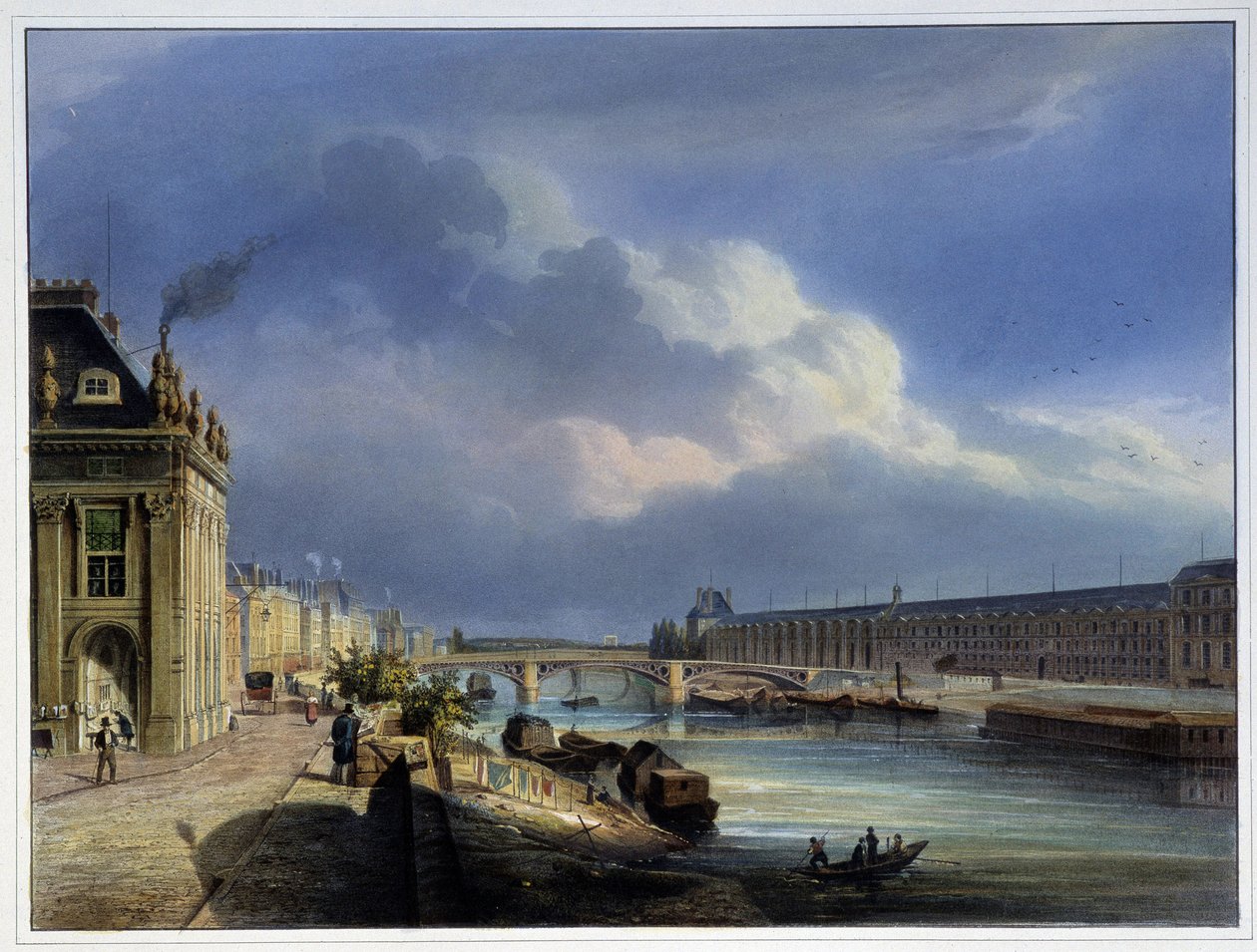 Pont du Carrousel ve Grand Galerie du Louvre