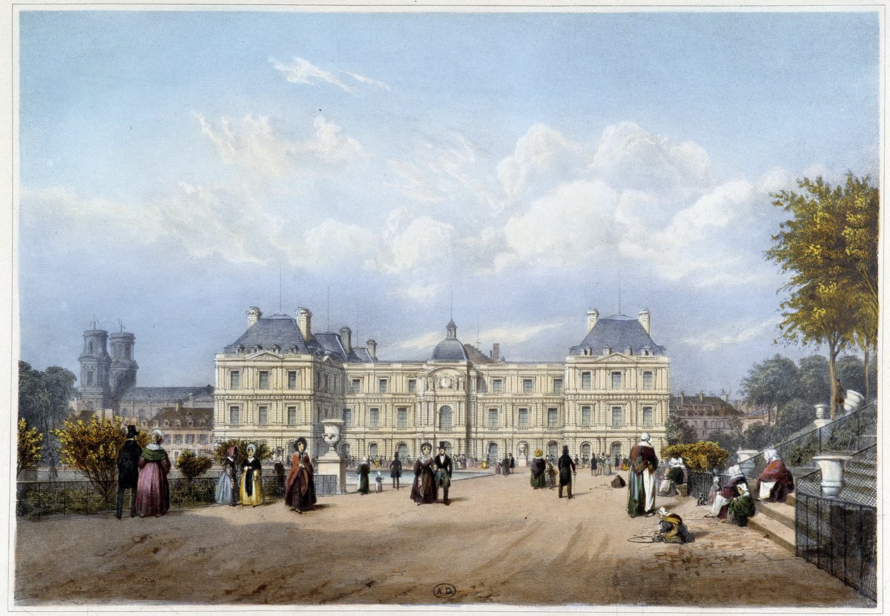 Le Palais du Luxembourg, bahçe tarafında. “Paris ve çevresi” içinde by Louis Julien Jacottet