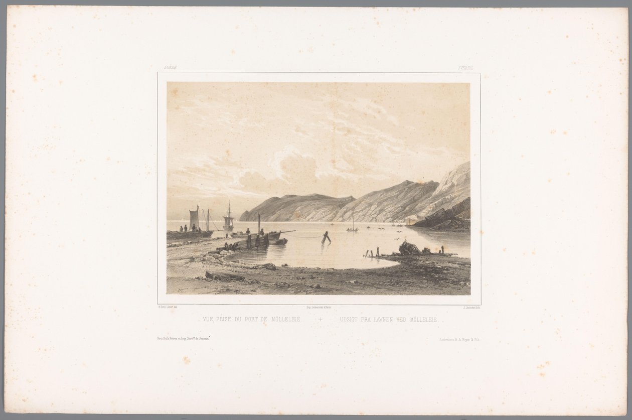 Mölle limanının görünümü Vue ödülü du Port de Mólleleie / Udsigt fra Havnen ved Mólleleie (nesne üzerindeki başlık) İskandinavya