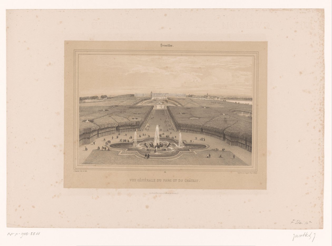 Versailles bahçelerinin görünümü Vue générale du Parc et du Château (nesne üzerinde başlık) Paris ve çevresinden görünümler (dizi başlığı) Versailles (nesne üzerinde dizi başlığı) by Louis Julien Jacottet