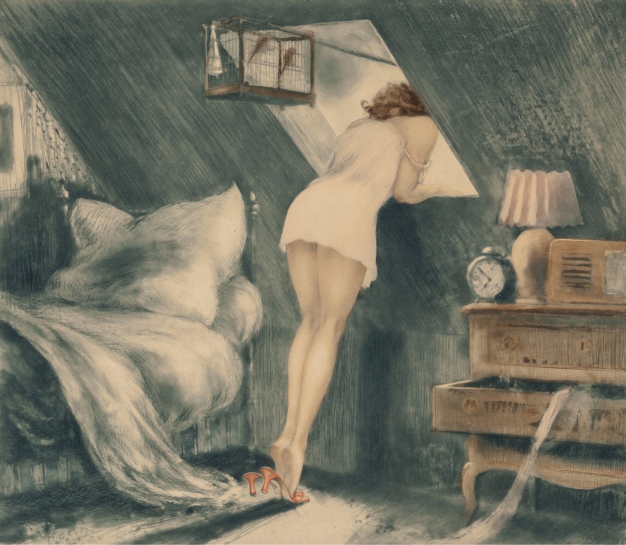 Tavan Arası Odası, 1940. by Louis Justin Laurent Icart