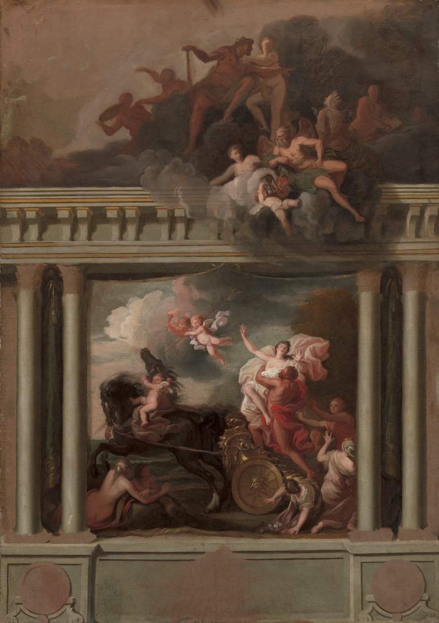 The Rape of Proserpine , Londra Devonshire House merdiven tasarımı by Louis Laguerre