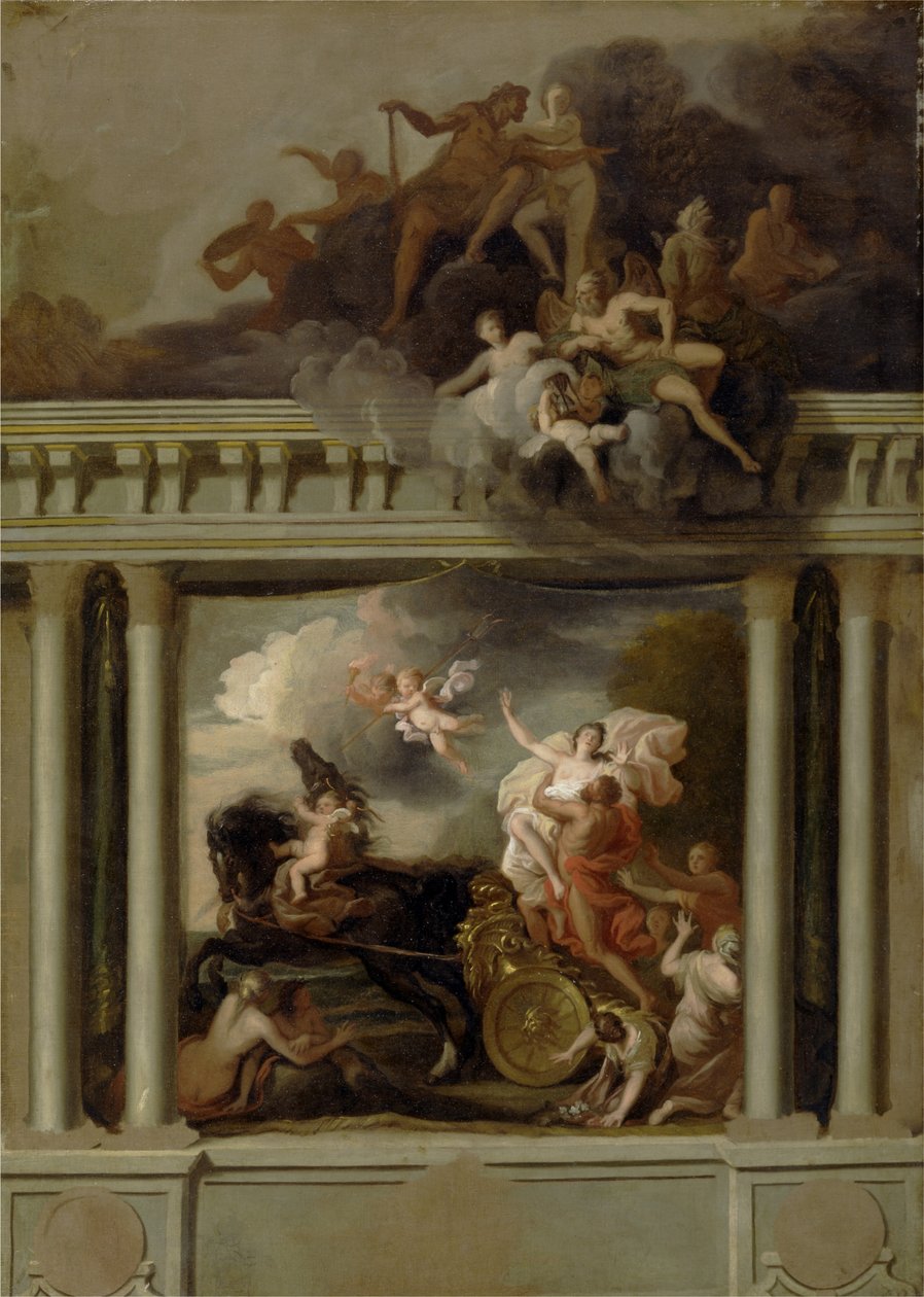 Proserpine Tecavüz, Devonshire House merdivenleri için tasarım, Londra, c.1704 (tuval üzerine yağlı boya) by Louis Laguerre