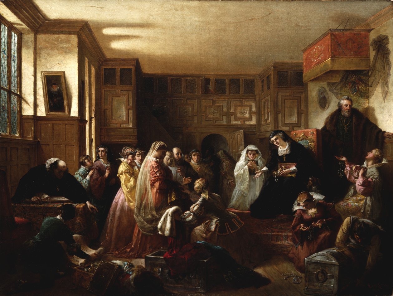 İskoç Kraliçesi Mary, Mücevherlerini Bölüyor by Louis Lang