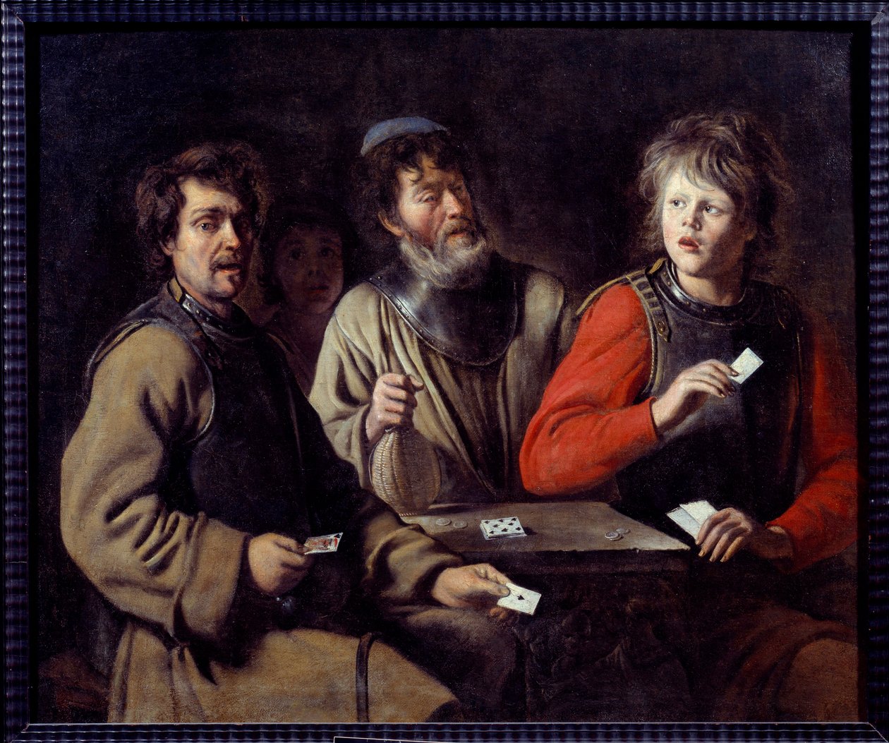 Louis Le Nain (1593-1648) 1640 Aix en Provence, Musee Granet tarafından Tablo Oynayan Askerler by Louis le Nain