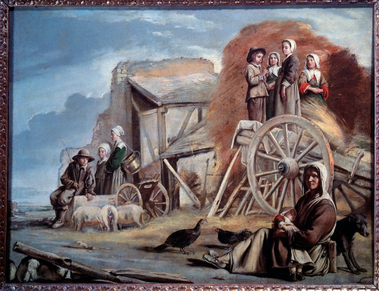 Sepet veya saman dönüşü - tuval üzerine yağlıboya by Louis le Nain