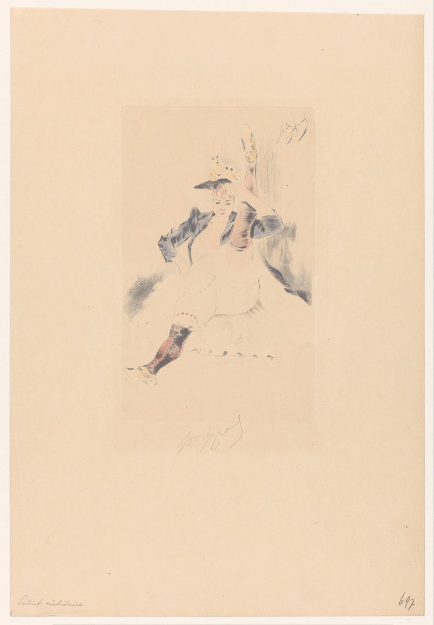 Tebrik cancan dansçısı selam askeri by Louis Legrand (signed by artist)