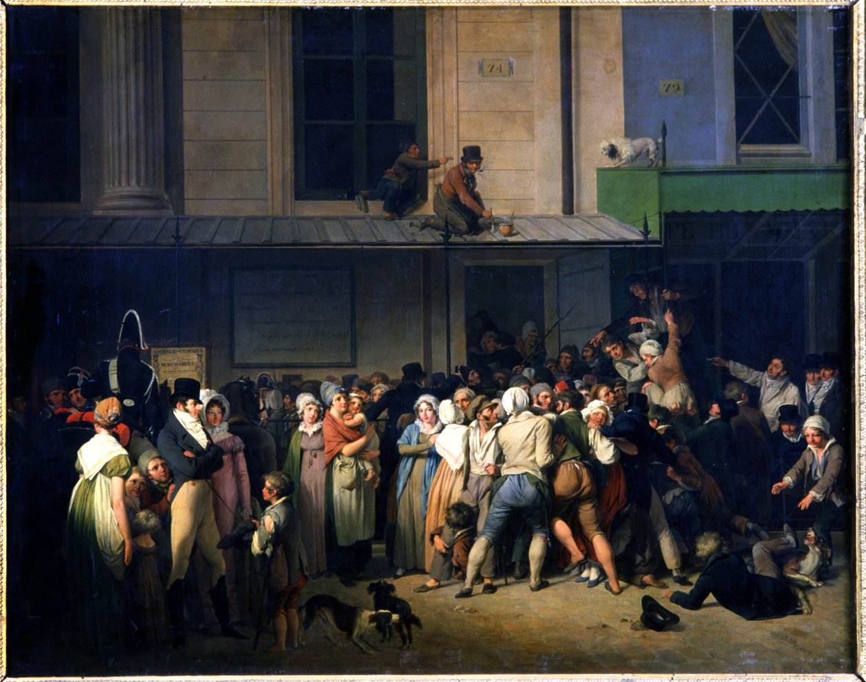 Ücretsiz Gösteriden Önce Theatre de l'Ambigu-Comique'e Giriş by Louis Leopold (follower of) Boilly