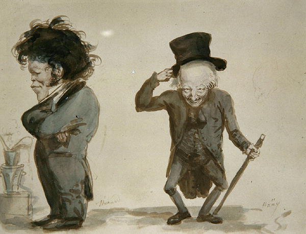 Abbe Hauy ve Thenard (kağıt üzerine sulu boya) by Louis Leopold Boilly