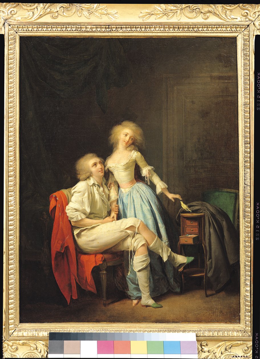Kaçan Kuşlu Çift (tuval üzerine yağlı boya) by Louis Leopold Boilly