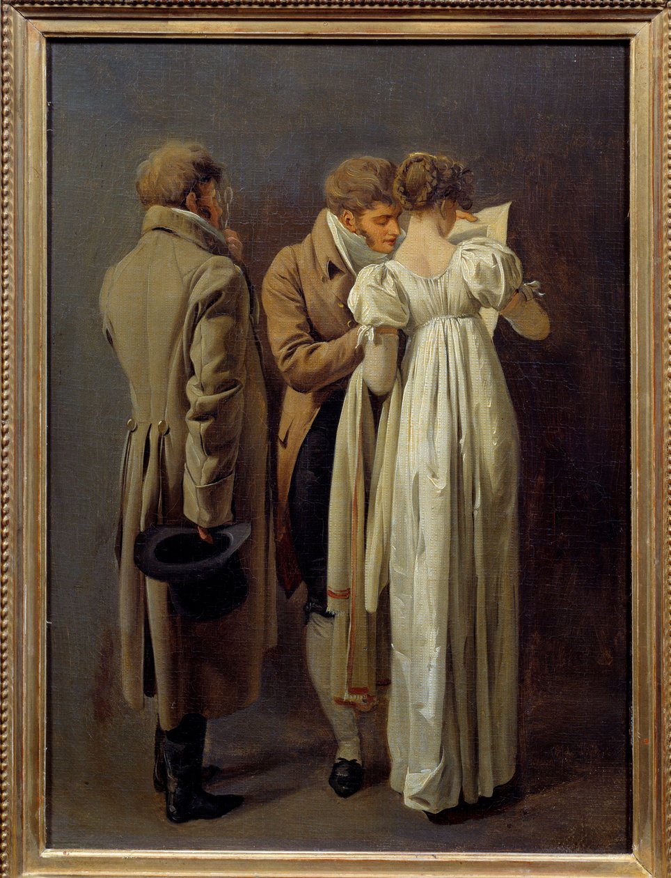 Matbaa severler vetus Gençleri Birinci İmparatorluk tarzında bir baskı düşünürler. Louis Leopold Boilly (1761-1845) 1810 tarafından tablo. Güneş 0,32x0,24 m by Louis Leopold Boilly
