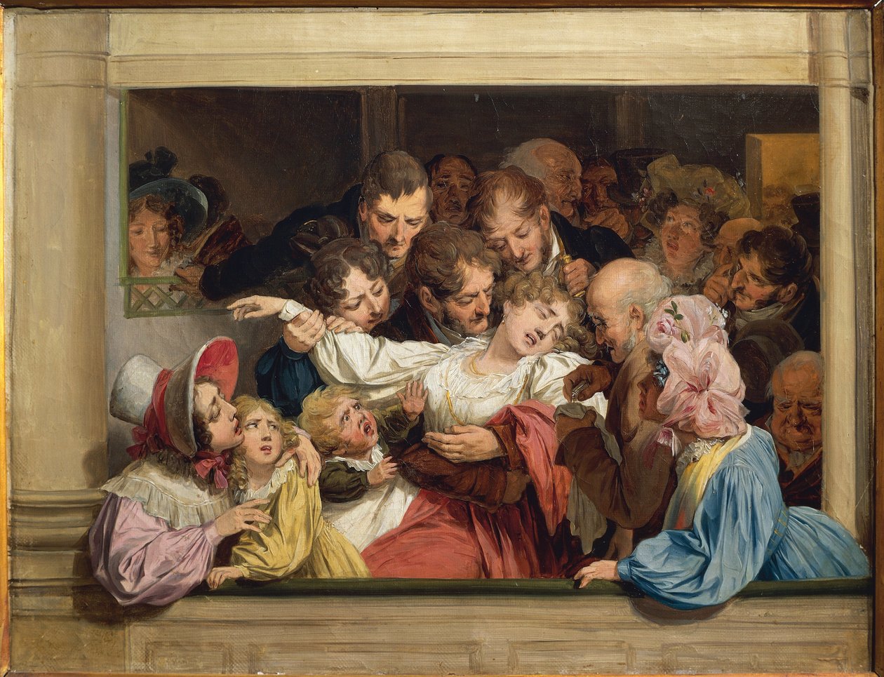 Ücretsiz eğlence gününde sahne: melodramın etkisi, Louis Leopold Boilly, tuval üzerine yağlı boya by Louis Leopold Boilly