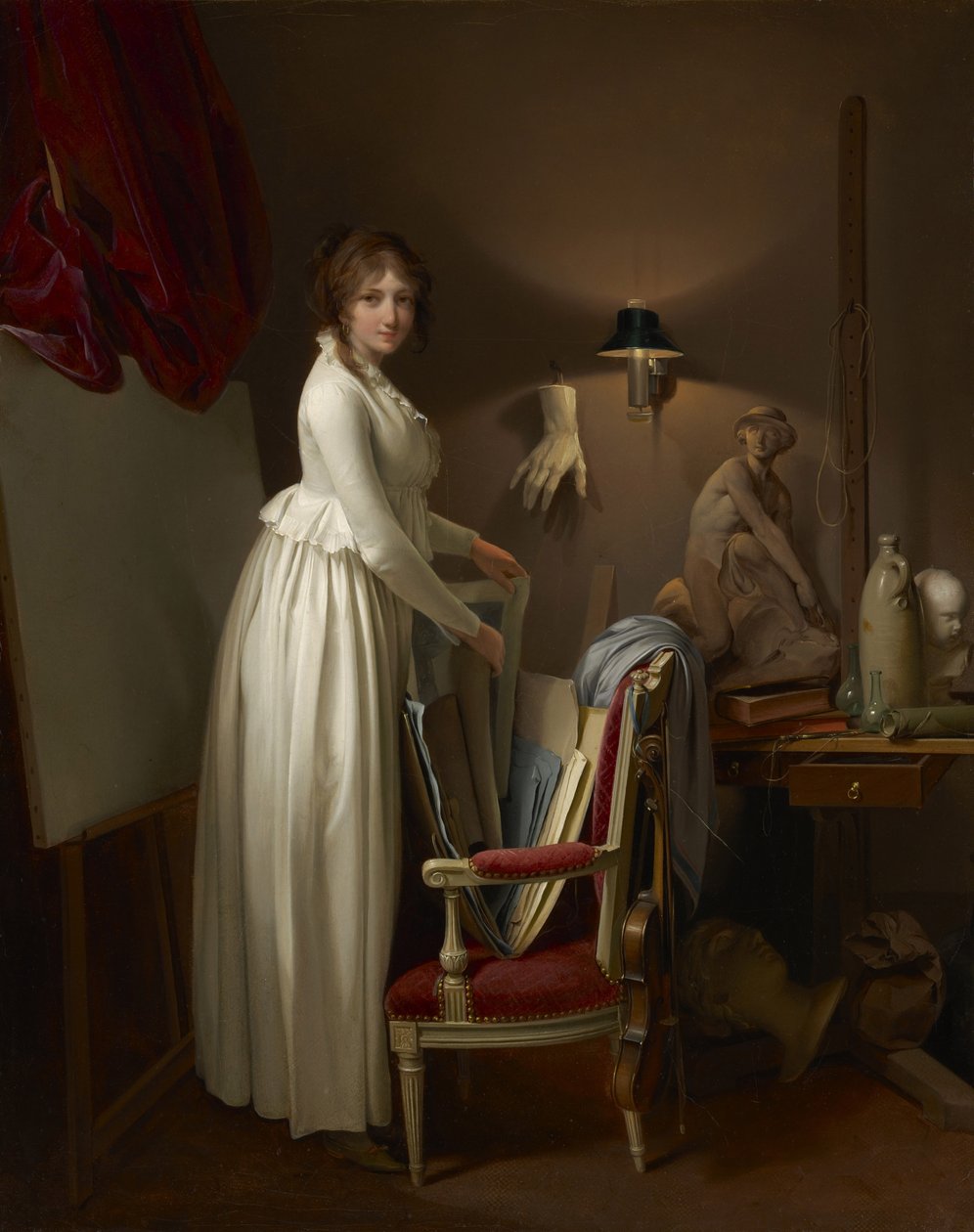Sanatçının Stüdyosunda Karısı, c.1795-99 by Louis Leopold Boilly