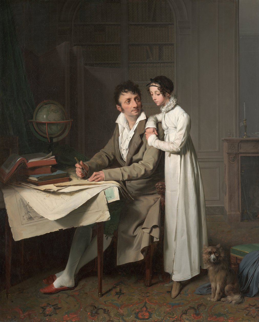 Mösyö Gaudry ve Kızının Coğrafya Dersi Portresi by Louis Leopold Boilly