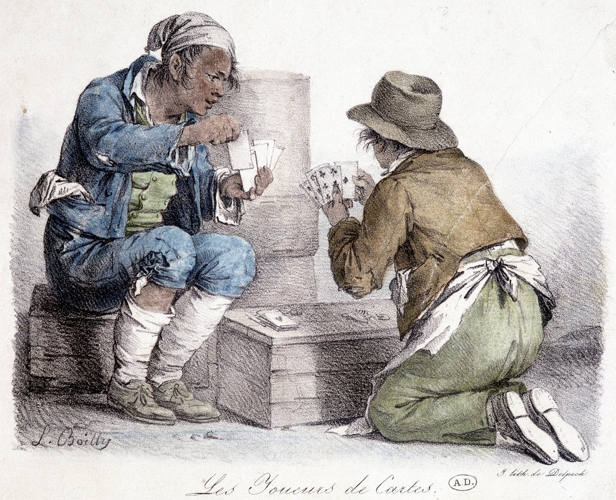 Kart oyuncuları, L. Boilly tarafından 1820 dolaylarında gravür. by Louis Leopold Boilly