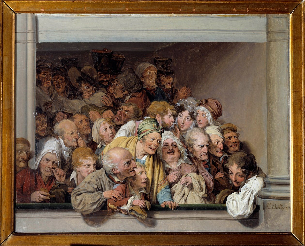 Bir kutu, serbest gösterinin günü Louis Leopold Boilly (1761-1845) 1830 Güneş. 0.33x0.41 m Versay, Lambinet müzesi - Tiyatro kutusu, ücretsiz performans günü. Louis Leopold Boilly