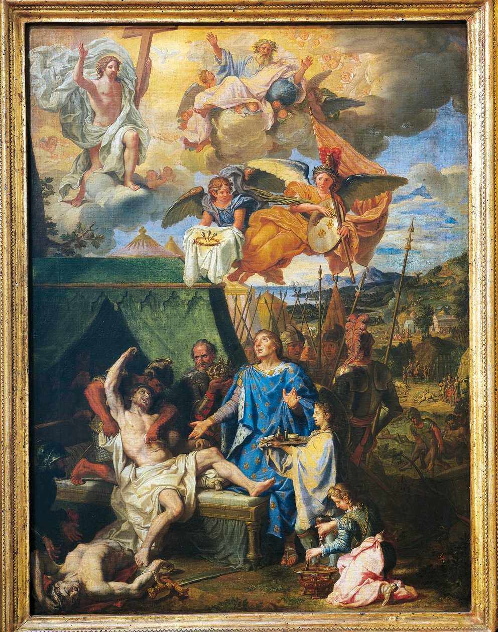 Thaumaturgy: 'Kral Louis IX vebalı askerleri iyileştiriyor (tuval üzerine yağlı boya) by Louis Licherie de Beurie