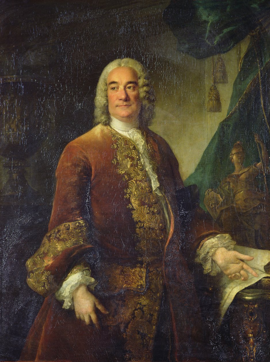 Charles-Francois-Paul Lenormant Tournehem (1684 - 1751), kraliyet binalarının yöneticisi, c.1750 (tuval üzerine yağlı boya) by Louis Tocqué