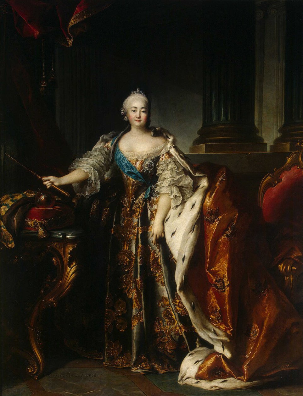 İmparatoriçe Elizabeth'in Portresi by Louis Tocqué
