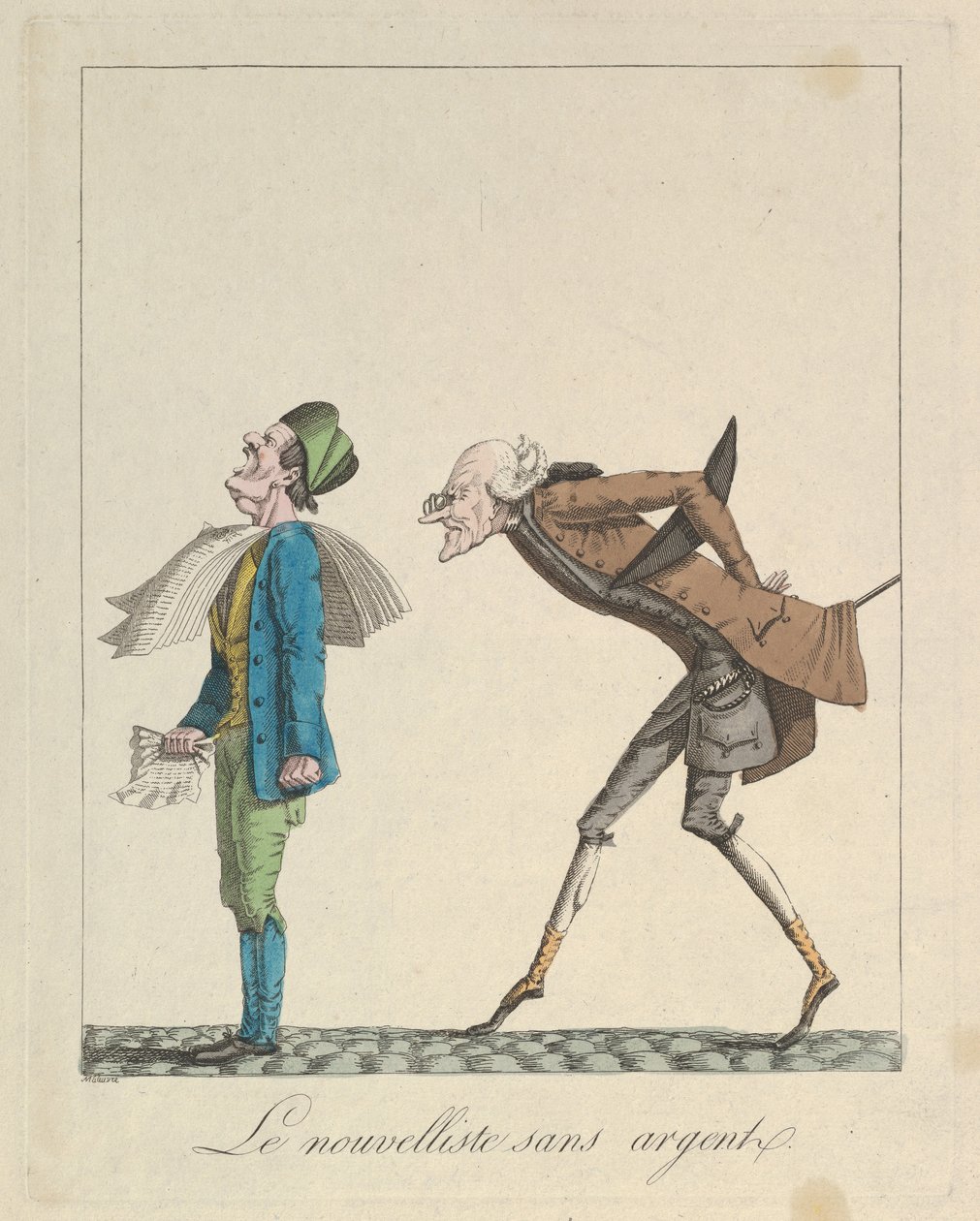 Le Nouvelliste Sans Argent, 1814. by Louis Maleuvre
