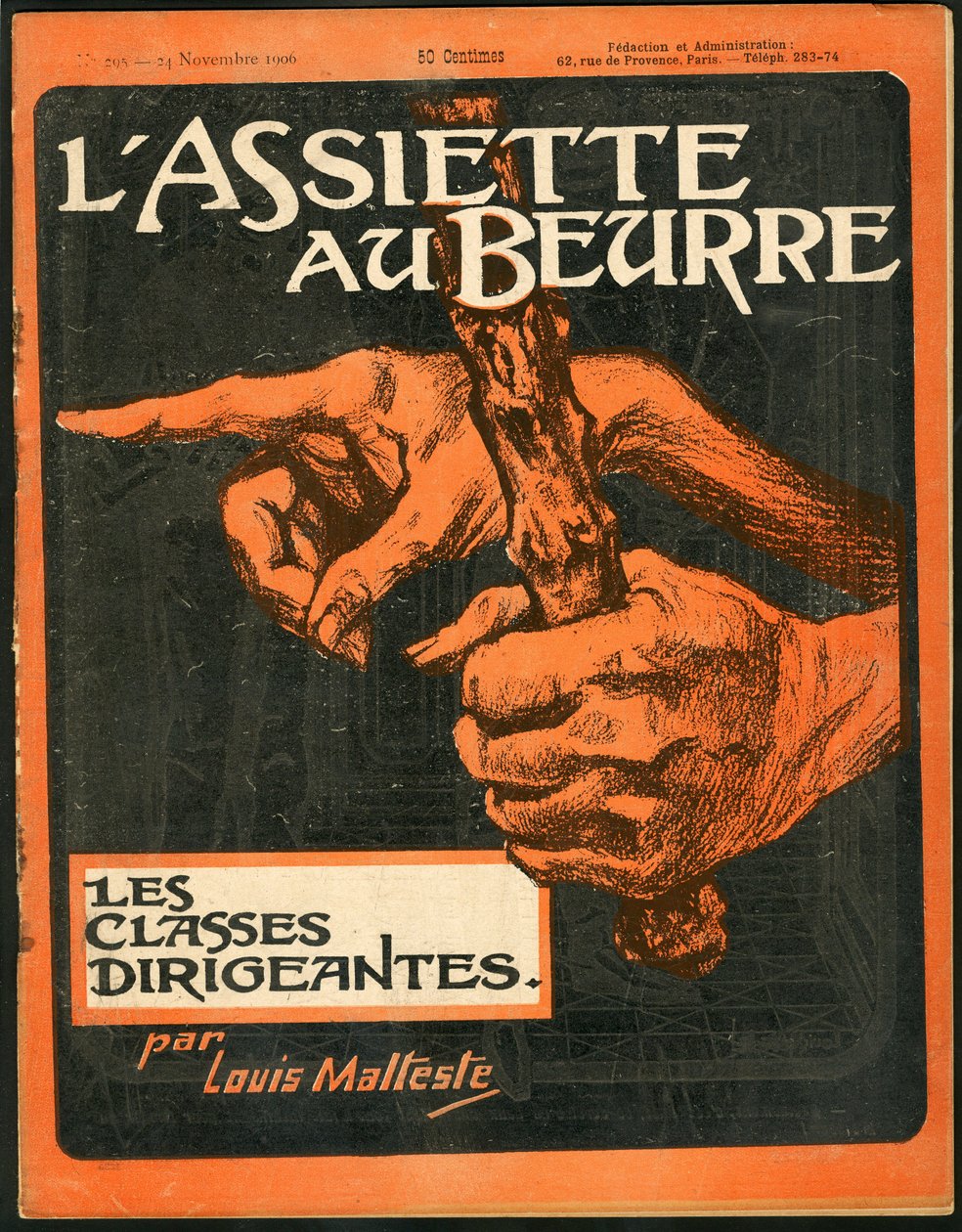 “L’Plate au beurre”” kapağı, 295 numara, Renkli hicivli by Louis Malteste