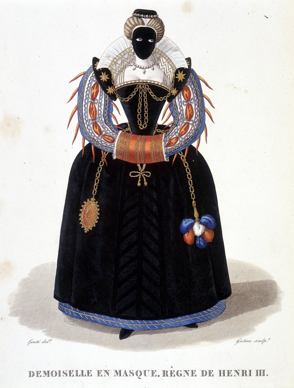 Maskeli Kadın Portresi, 16. yüzyılın ikinci yarısı. “” Ünlü kadınların Fransız galerisinde” by Louis Marie Lante