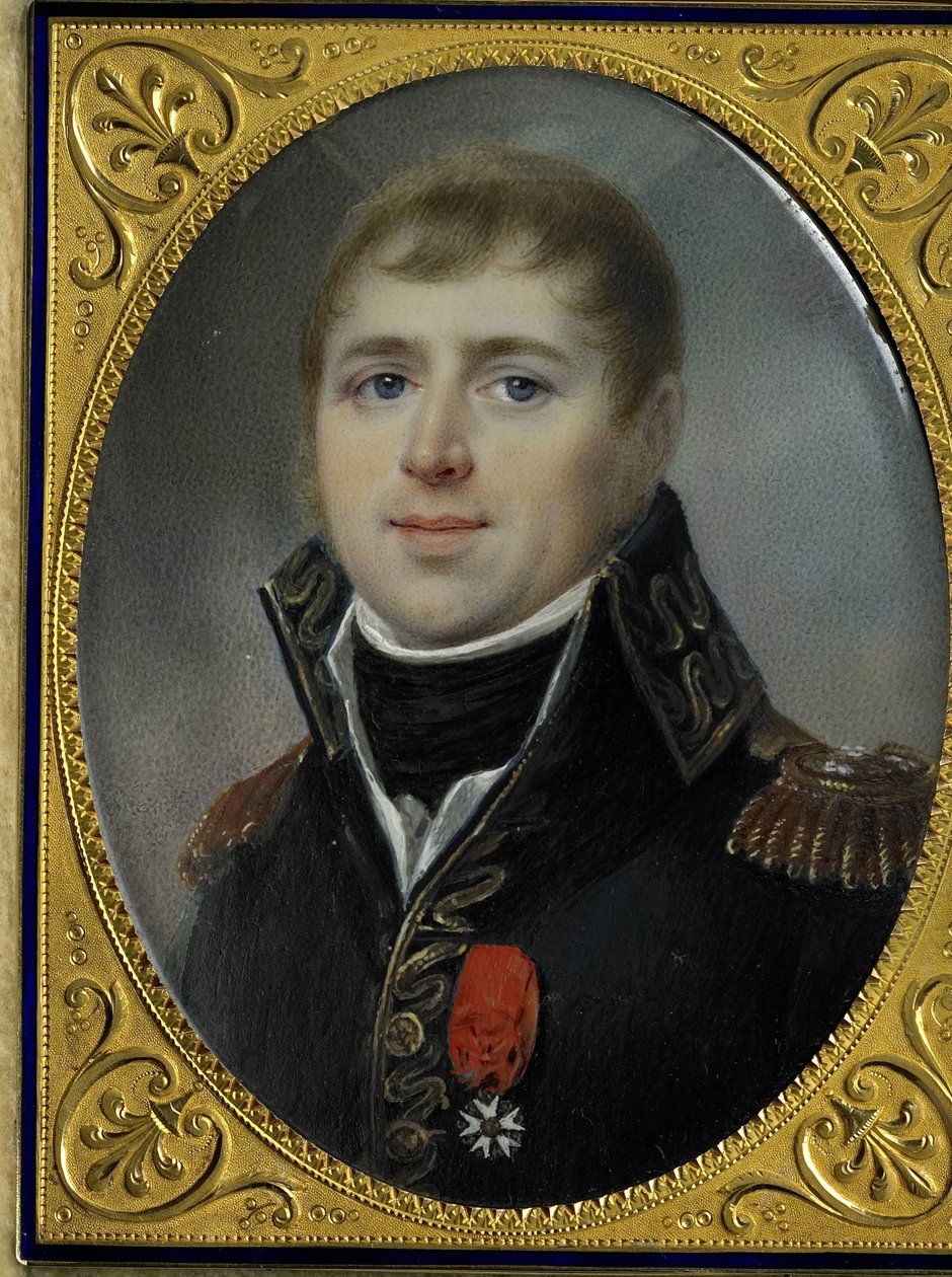 Carel Hendrik Ver Huell (1764-1845), Batavian Filosu Koramiral ve Batavia Cumhuriyeti Donanma Bakanı, 1804 yılında kendisine verilen Legion of Honor Subay Haçı ile süslenmiş by Louis Marie Sicard