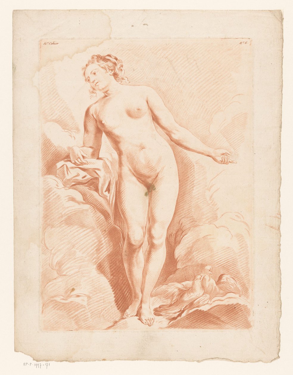 İki Kaplumbağa Güvercinli Çıplak Venüs by Louis Marin Bonnet (possibly)
