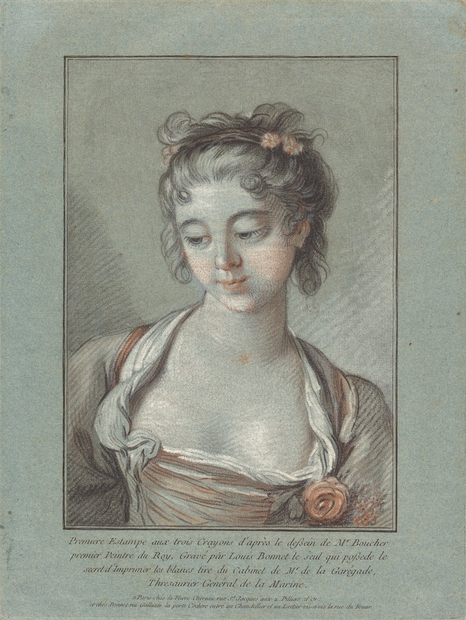 Aşağı Bakan Genç Bir Kadının Büstü, 17651767. by Louis Marin Bonnet