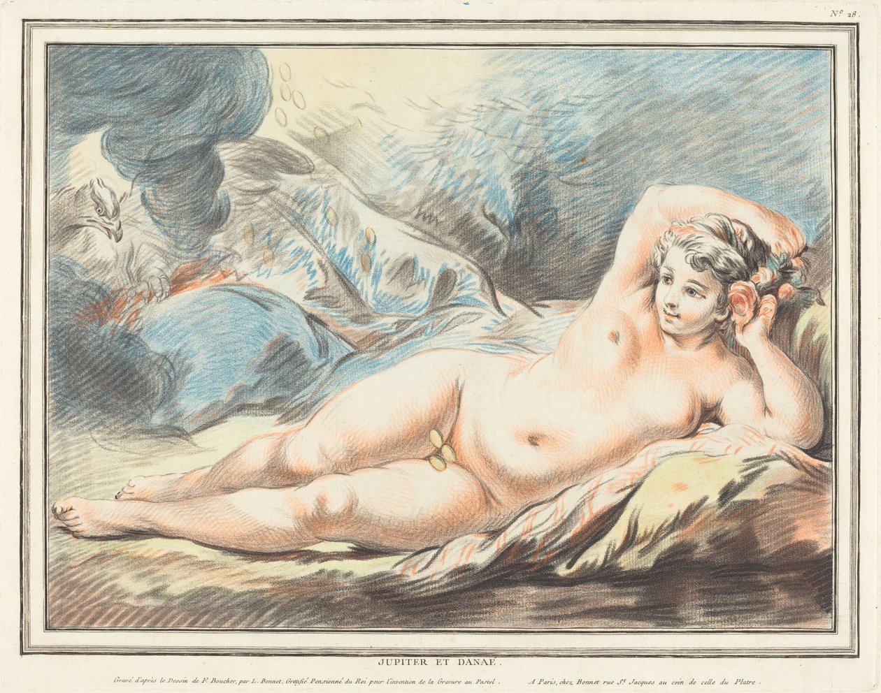 Jüpiter ve Danae, 1774. by Louis Marin Bonnet