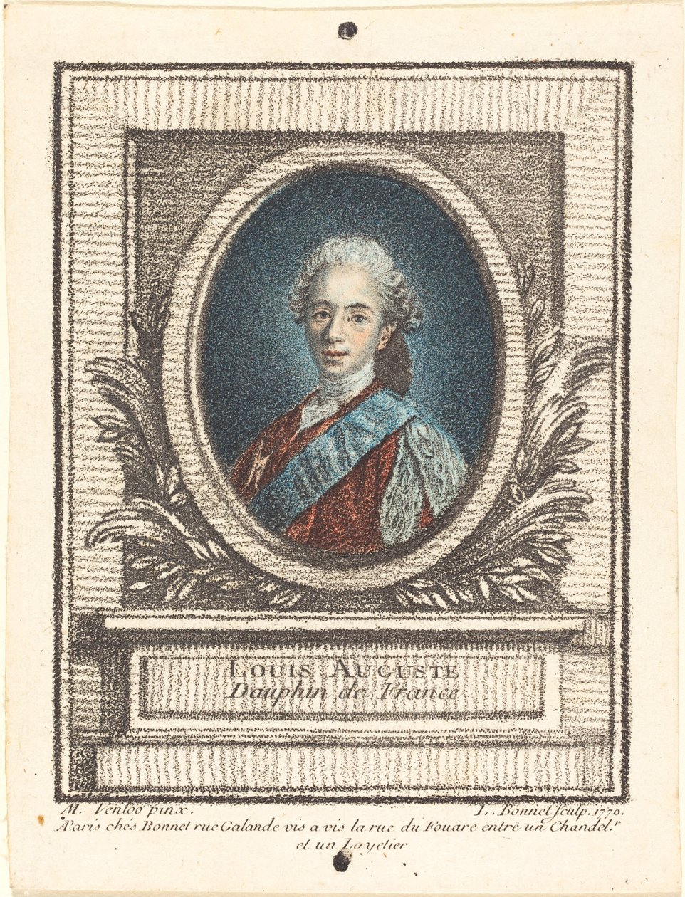 Louis-Auguste, Fransa Dauphin, 1770. by Louis Marin Bonnet