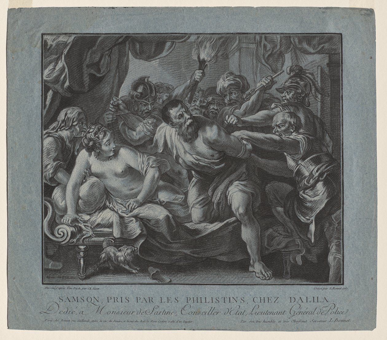 Filistliler tarafından Delilah'ın Evinde Alınan Şimşon by Louis Marin Bonnet