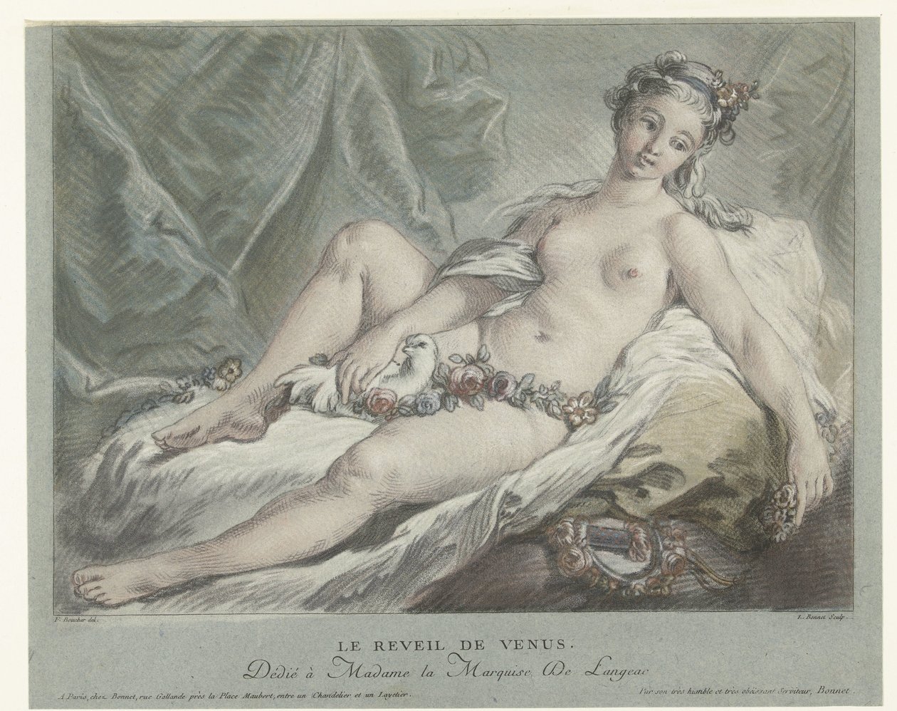 Venüs uyanır Le reveil de Venus (nesne üzerindeki başlık) by Louis Marin Bonnet