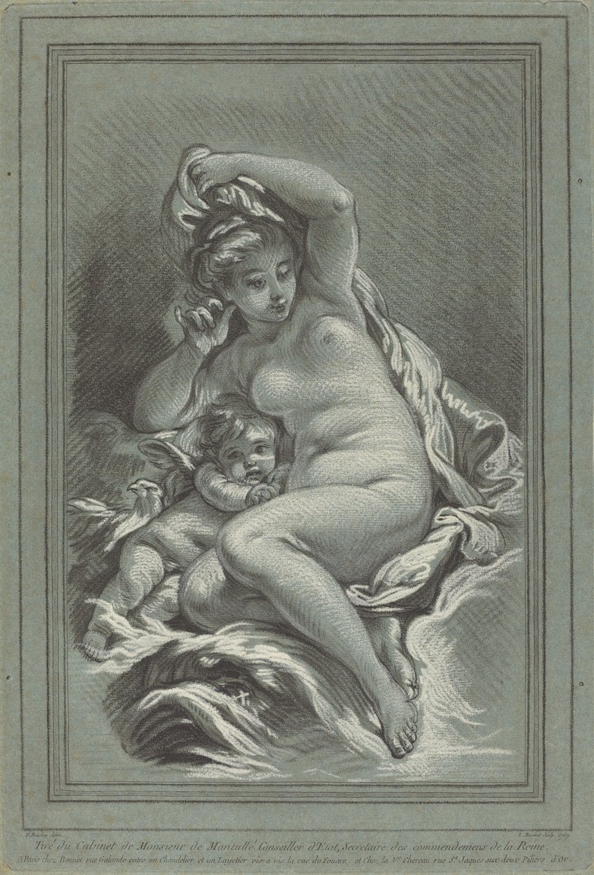 Yunusun Üzerinde Venüs ve Aşk Tanrısı by Louis Marin Bonnet after Juste François Boucher