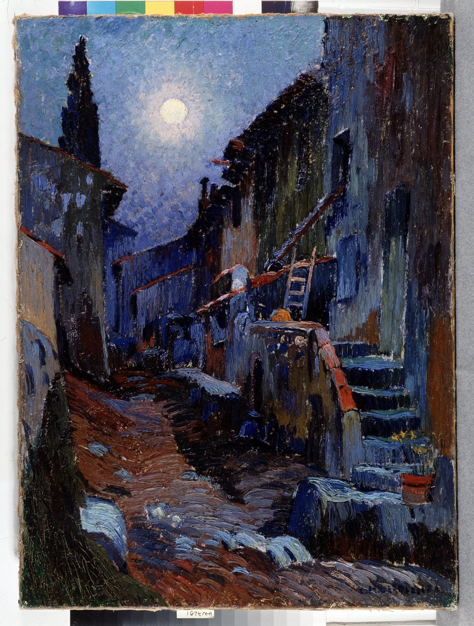 Auriol, alley with mehtap Tablo, Louis Mathieu Verdilhan (1875-1928) Dim. 81x59 cm Zorunlu olarak belirtilmesi: Provence, Marsilya koleksiyonu vakıf saygıları by Louis Mathieu Verdilhan